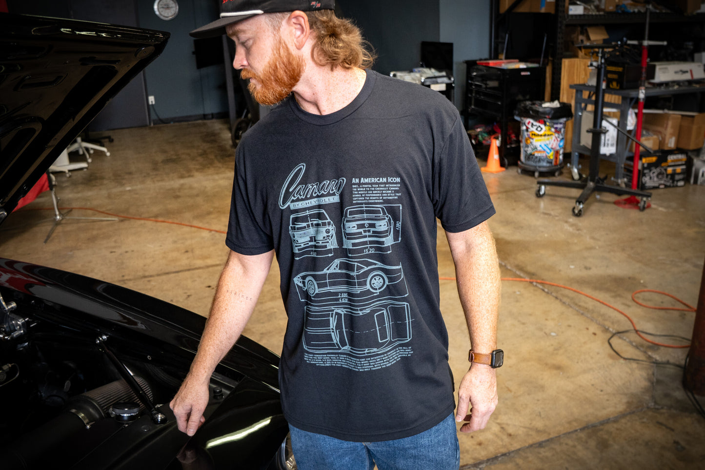 Camaro Blueprint Black T-Shirt