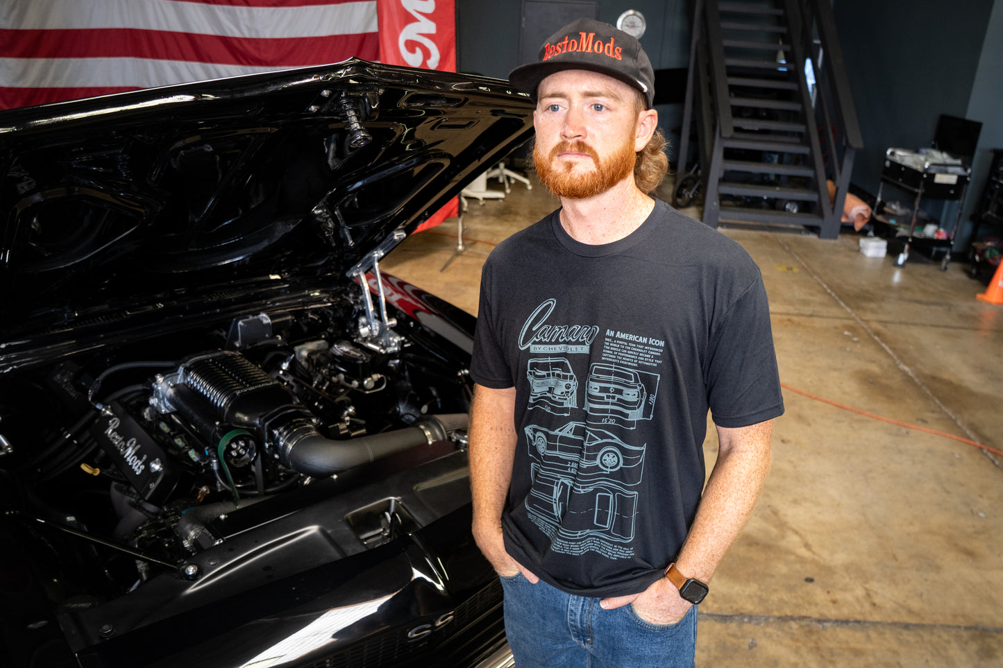 Camaro Blueprint Black T-Shirt