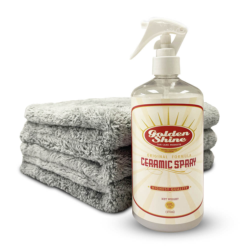Golden Shine Ceramic Spray Wax and Microfiber Towel Kit (CCC)