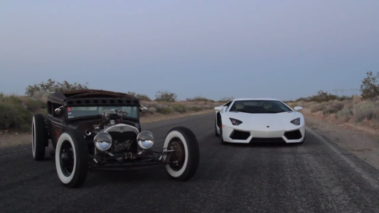 Rat Vs Racer: Watch A Hot Rod And A Lambo Square Off