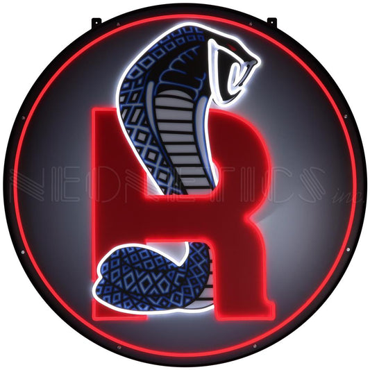 Neonetics 29FRDCB Ford Cobra LED Flex-Neon Sign in Steel Can 36" Round (CCC)