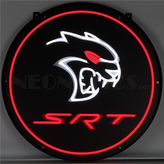 Neonetics Dodge SRT Red Eye LED Flex-Neon Sign in Steel Can 24" Round