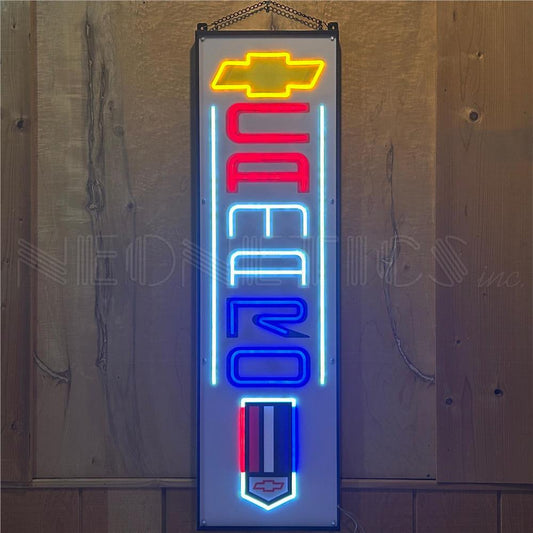 Neonetics 29VTCAM Art Deco Maurquee Camaro Vertical LED Flex-Neon Sign in Steel Can 47" x 13" (CCC)