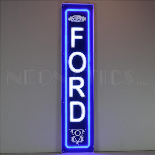 Neonetics 29VTFRD Art Deco Maurquee Ford Vertical LED Flex-Neon Sign in Steel Can 47" x 10" (CCC)