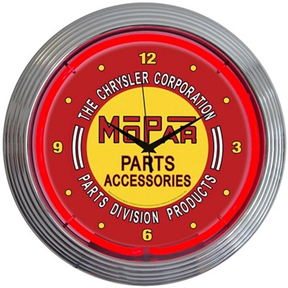 Neonetics Mopar Red Vintage Neon Clock 15" (CCC)
