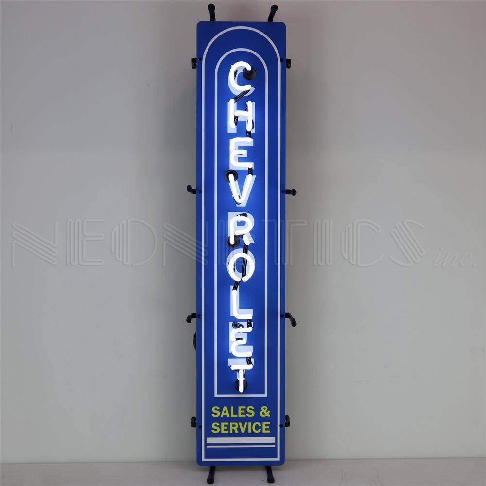 Neonetics Chevrolet Sales &amp; Service Vertical Junior Neon Sign 5SMLVC 34" x 9" (CCC)