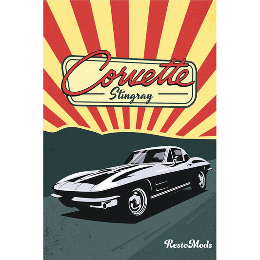 '64 Corvette Sting Ray Sunrise Poster
