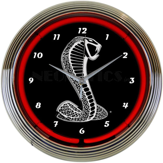Neonetics Ford Cobra Snake Red Neon Clock 15" (CCC)
