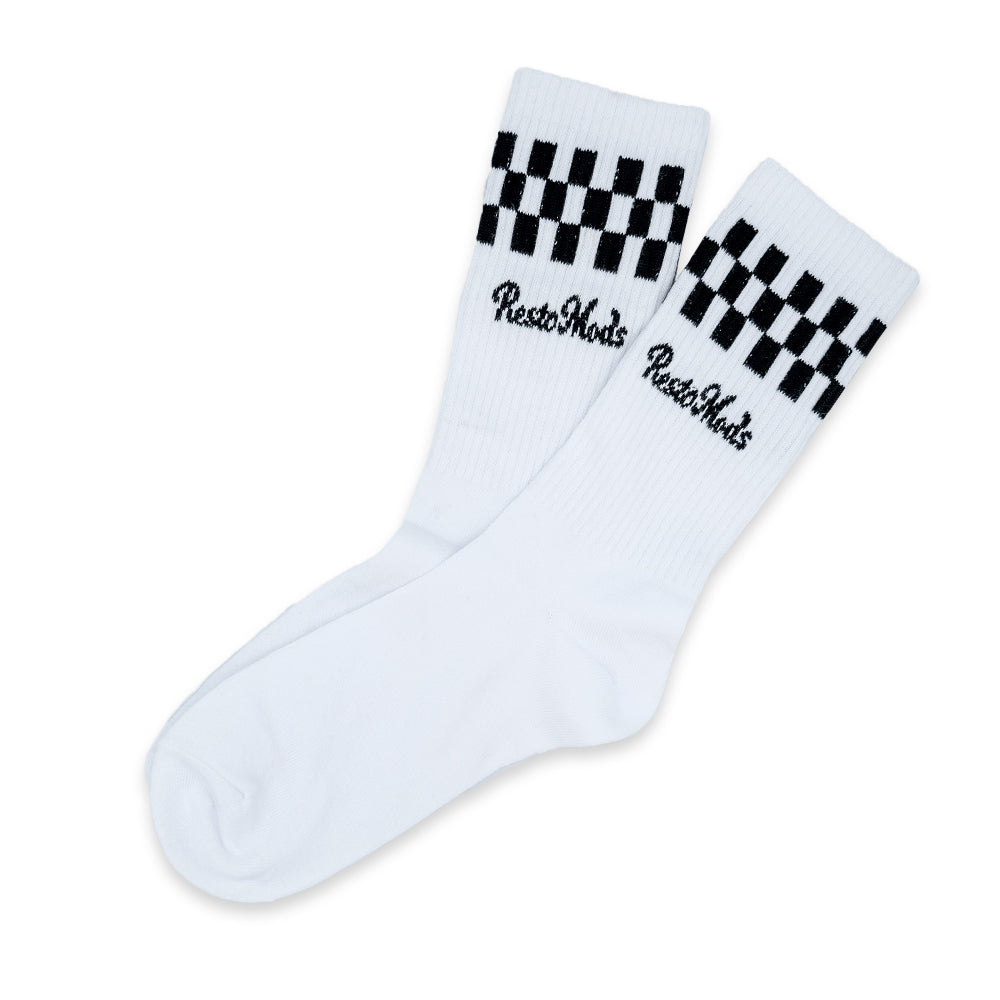 Checkered Socks White