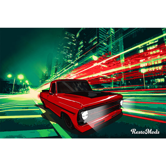 Foggy Nights - '69 Ford Truck Poster Series