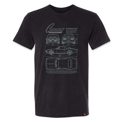 Camaro Blueprint Black T-Shirt
