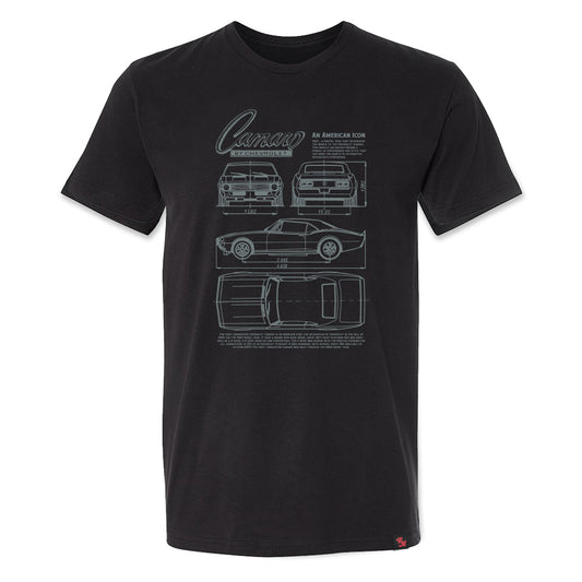 Camaro Blueprint Black T-Shirt