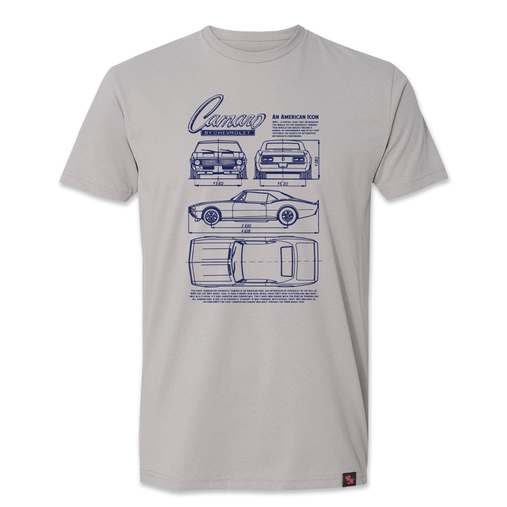 Camaro Blueprint LT Grey T-Shirt