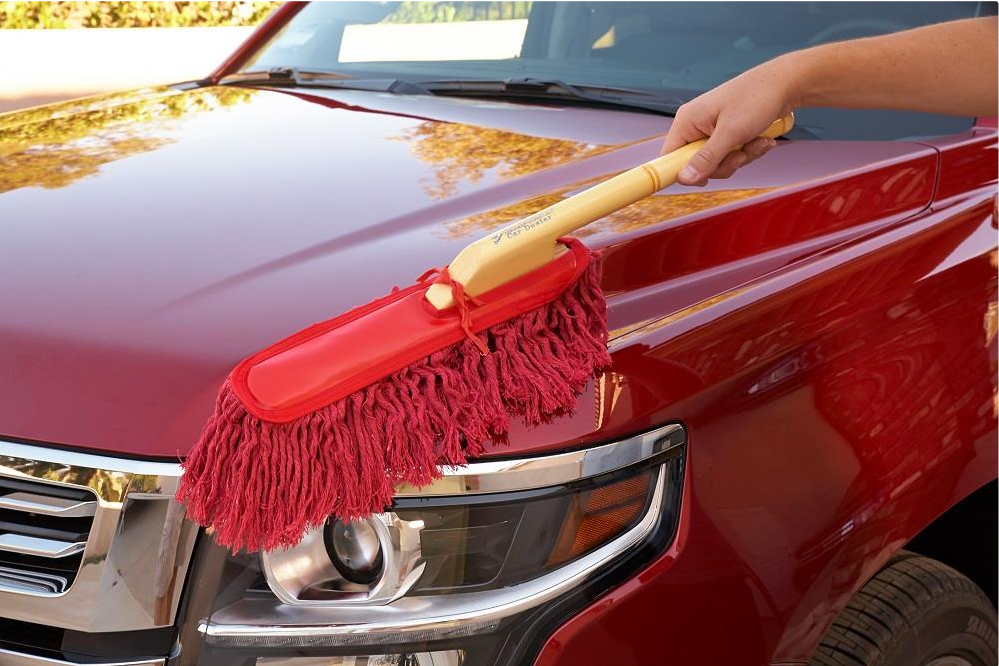 California Car Duster Set Mit Holzgriff & Mini-Duster – Paraffinbehandelt, Kratzfrei, Für Auto & Haushalt